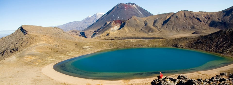 Blue Lakes and Tongariro National Park volcanic landscape