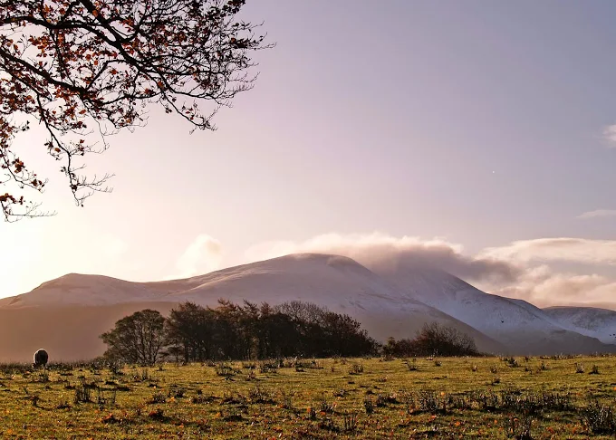 Skiddaw from the fells — winter light over Cumbria