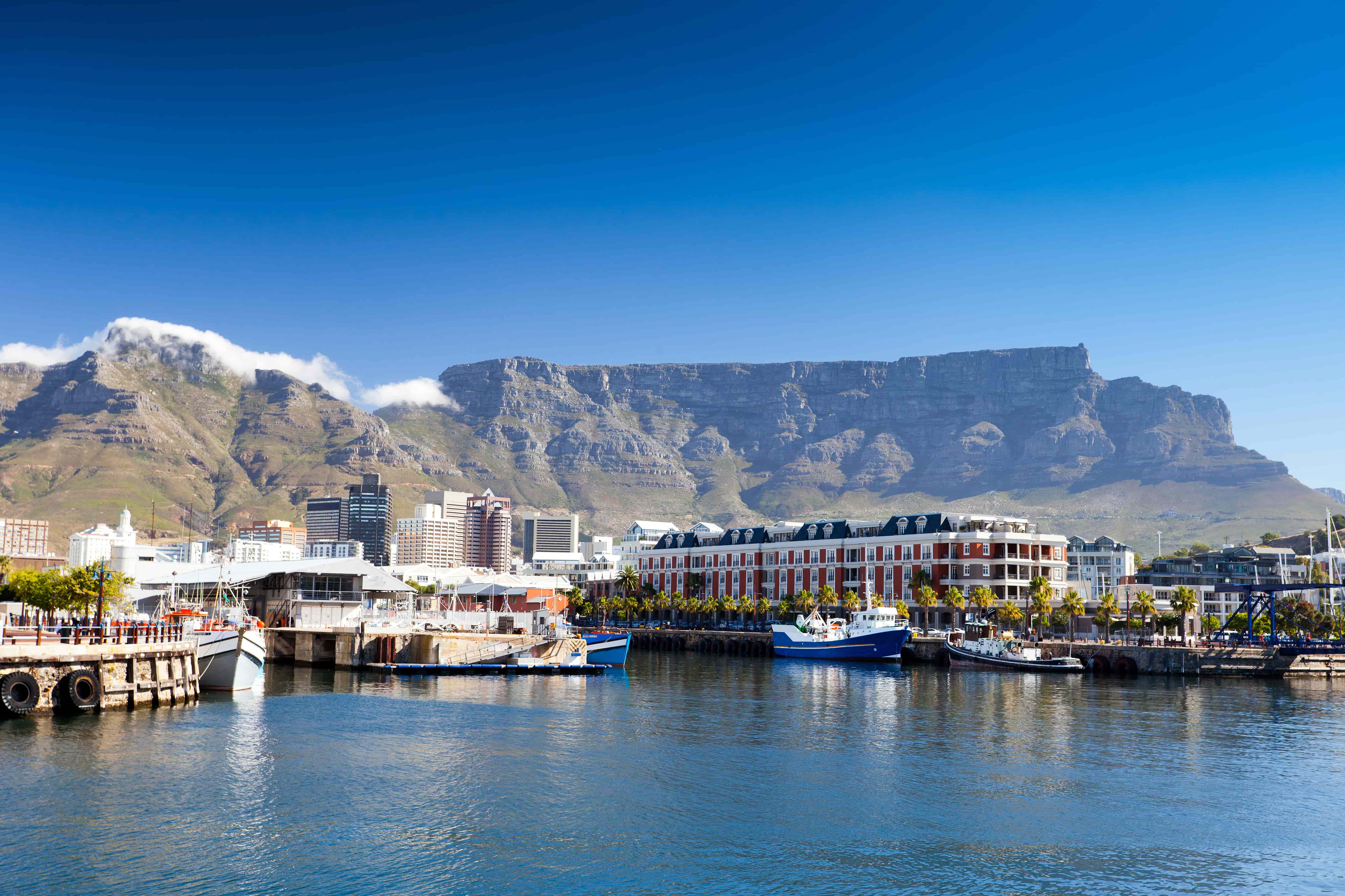 Cape Town V&A Waterfront with Table Mountain behind